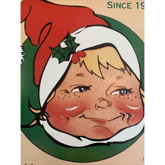 1995 Annalee Christmas Advertisement Poster In Original Tube 36”x24” RARE HTF - Picture 2 of 4